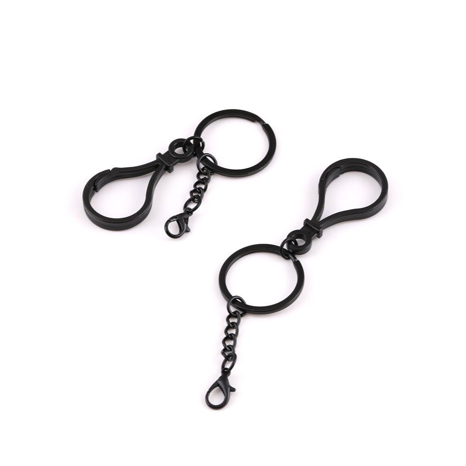 Metal Figure 8 Keychain with Split Ring Chain and Clasp - additional product photo 4