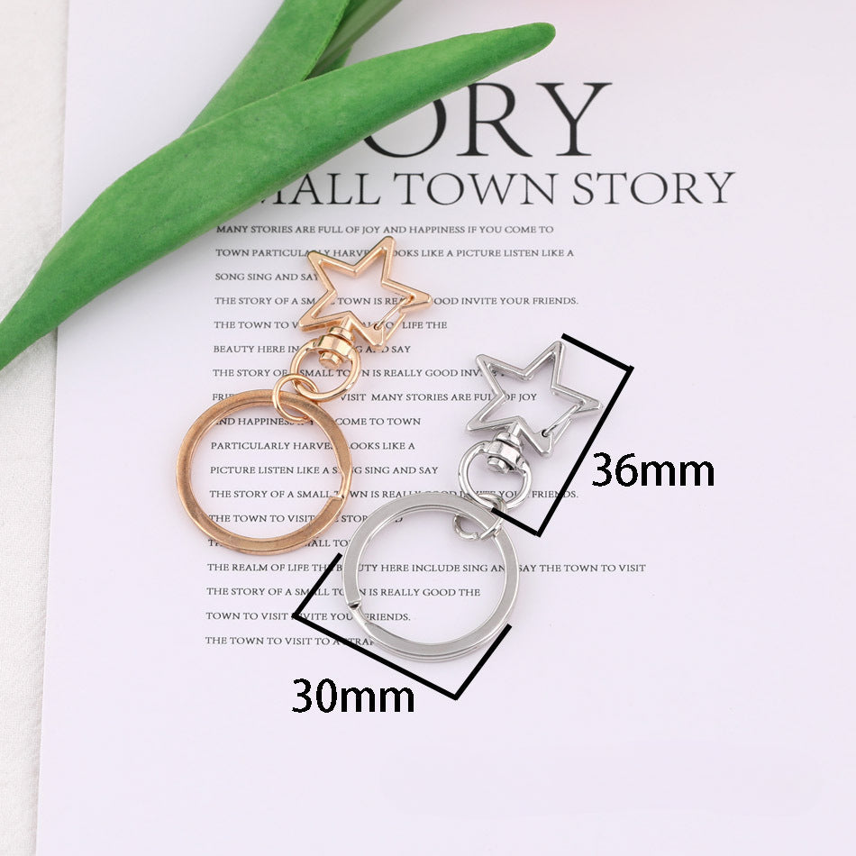 Metal Star Shape Swivel Hook Keychain Ring DIY Accessory - additional product photo 4