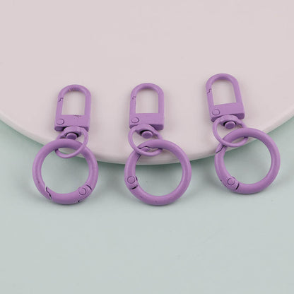 3pcs Colorful Metal Swivel Snap Hook Spring Ring Keychain - Sky Blue