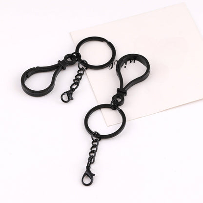 Metal Figure 8 Keychain with Split Ring Chain and Clasp - additional product photo 3