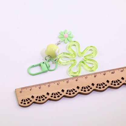 Acrylic Flower Daisy Bead Charm Keychain DIY Jewelry - Purple