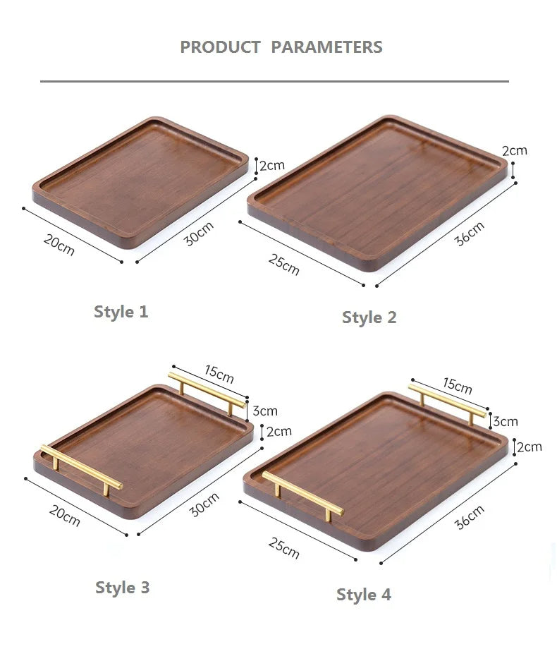 Right Angled Bamboo Tray with Handle