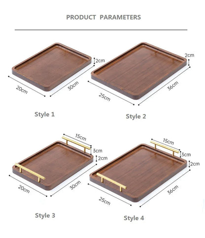 Right Angled Bamboo Tray with Handle