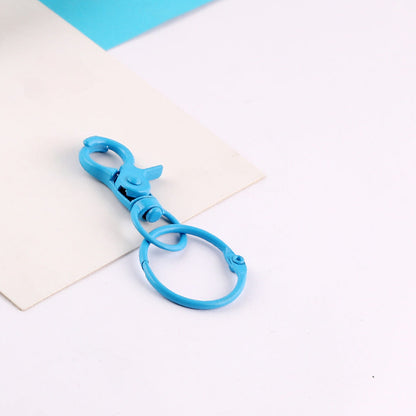Colorful Metal Swivel Lobster Clasp with Split Ring - Green