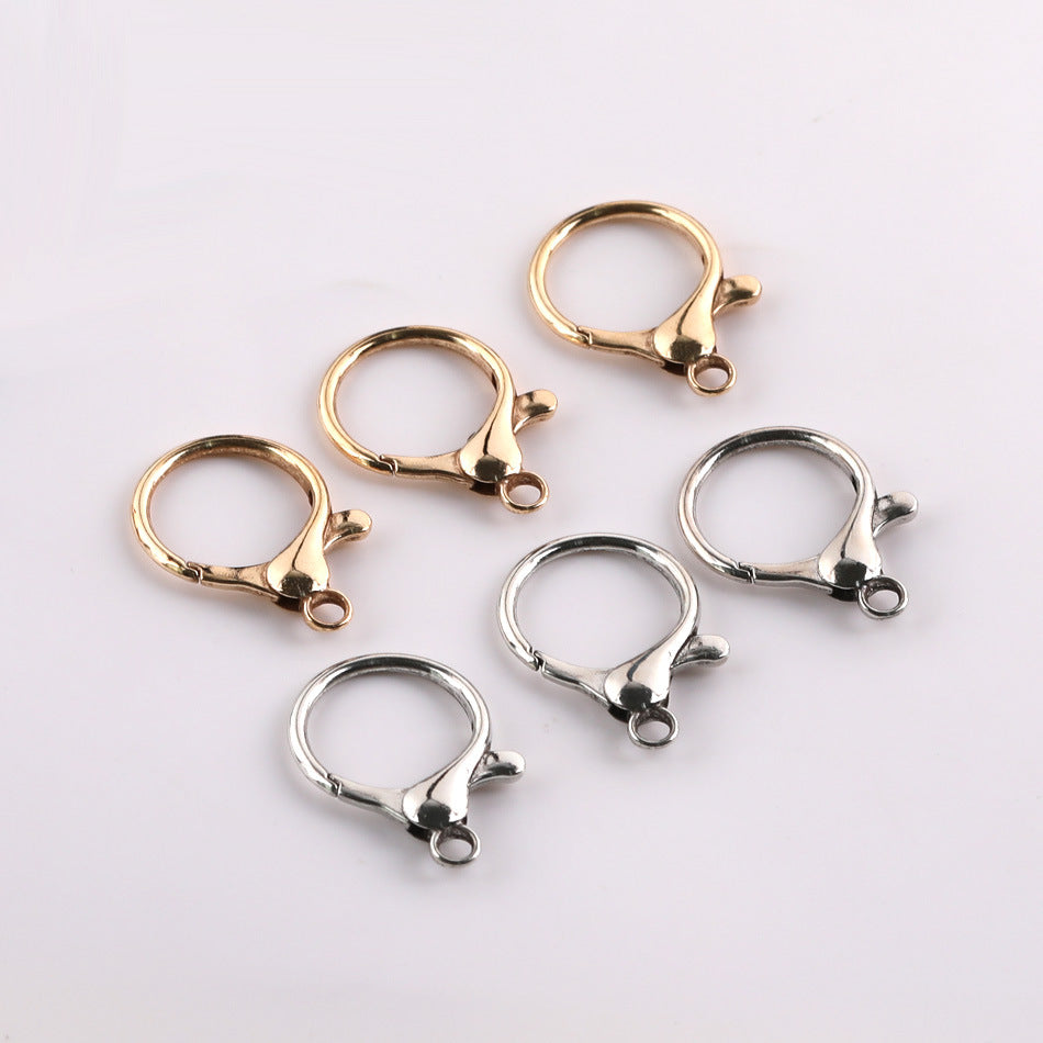 3pcs Zinc alloy round lobster clasp - Gold