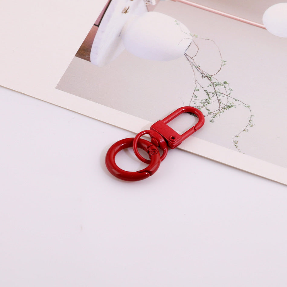 Colorful Metal Swivel Snap Hook Keychain DIY Finding - Yellow
