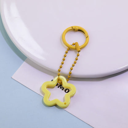 Acrylic Star Flower Ring Bead Chain Keychain DIY - Green