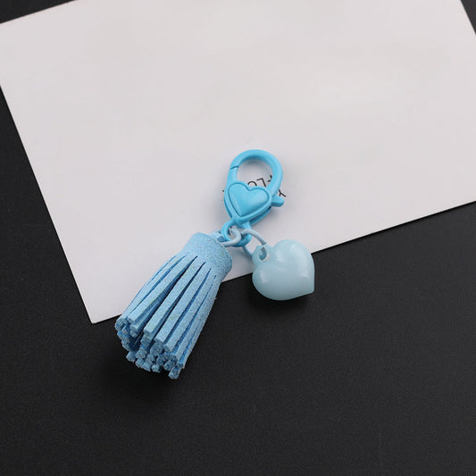 Cute Heart Tassel Keychain Charm DIY Bag Accessory - additional product photo 1