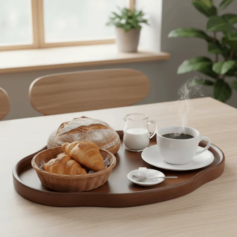 Classic Irregular Shape Bamboo Decorative Serving Tray
