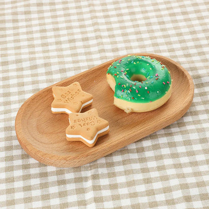 Solid Wood Dinner Plate Tray for Cake Bread Coffee and Tea