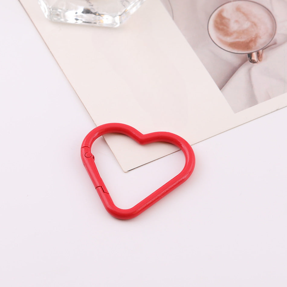 Colorful painted heart spring coil - Rose Red