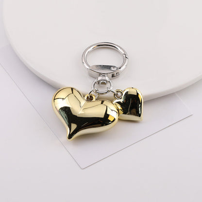 Cute Heart Charm Keychain Bag Pendant Accessory - White