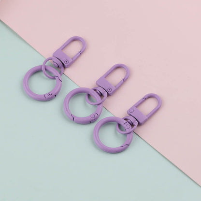 3pcs Colorful Metal Swivel Snap Hook Spring Ring Keychain - Orange