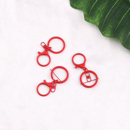 3pcs Colorful Metal Lobster Clasp Split Ring Keychain - additional product photo 2