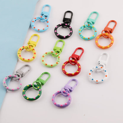 8pcs Colorful Dotted Ring Swivel Lobster Clasp Keychain - additional product photo 3
