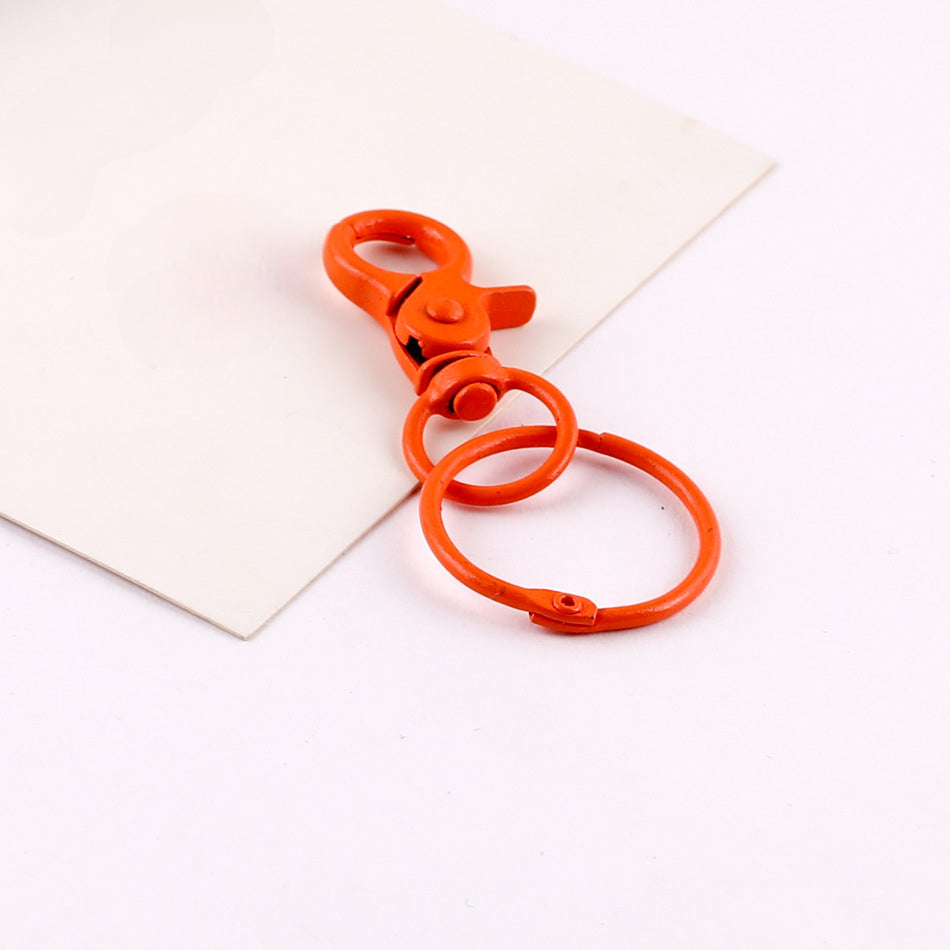 Colorful Metal Swivel Lobster Clasp with Split Ring - Sky Blue