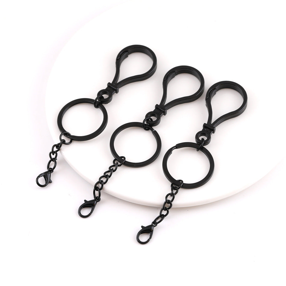 Metal Figure 8 Keychain with Split Ring Chain and Clasp - additional product photo 1