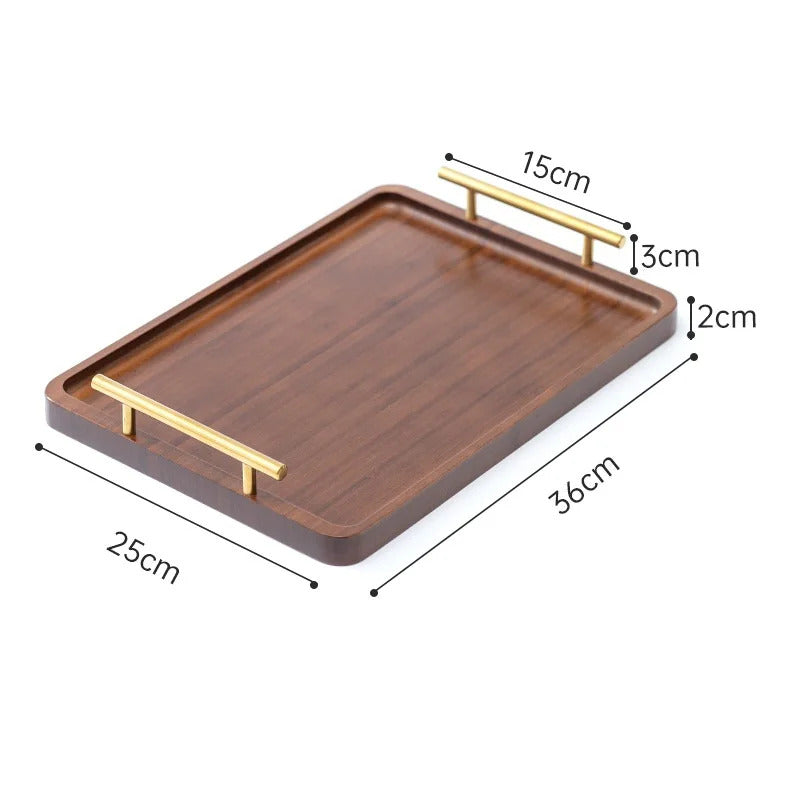 Right Angled Bamboo Tray with Handle