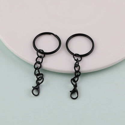 2pcs Colorful Split Ring Chain Lobster Clasp Keychain - additional product photo 1