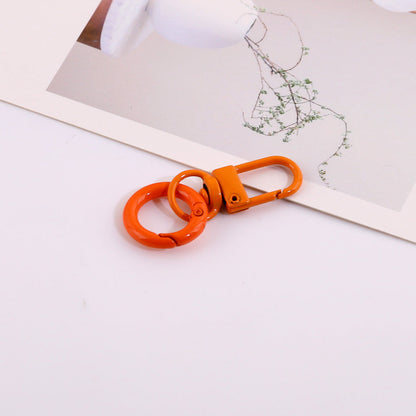 Colorful Metal Swivel Snap Hook Keychain DIY Finding - White