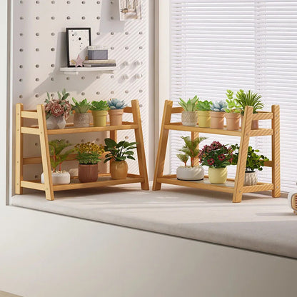 2 Layer Bamboo Spice Caddy Shelf Kitchen Storage Rack