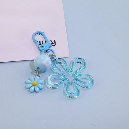 Acrylic Flower Daisy Bead Charm Keychain DIY Jewelry - additional product photo 3