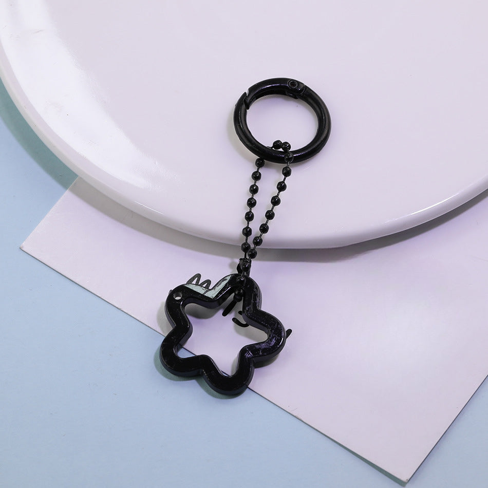 Acrylic Star Flower Ring Bead Chain Keychain DIY - additional product photo 1