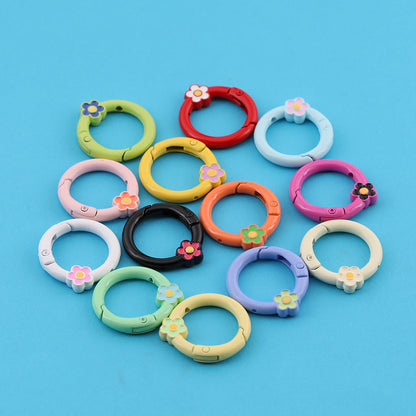 13pcs Colorful Flower Spring Ring Clasp DIY Accessory Finding - additional product photo 3