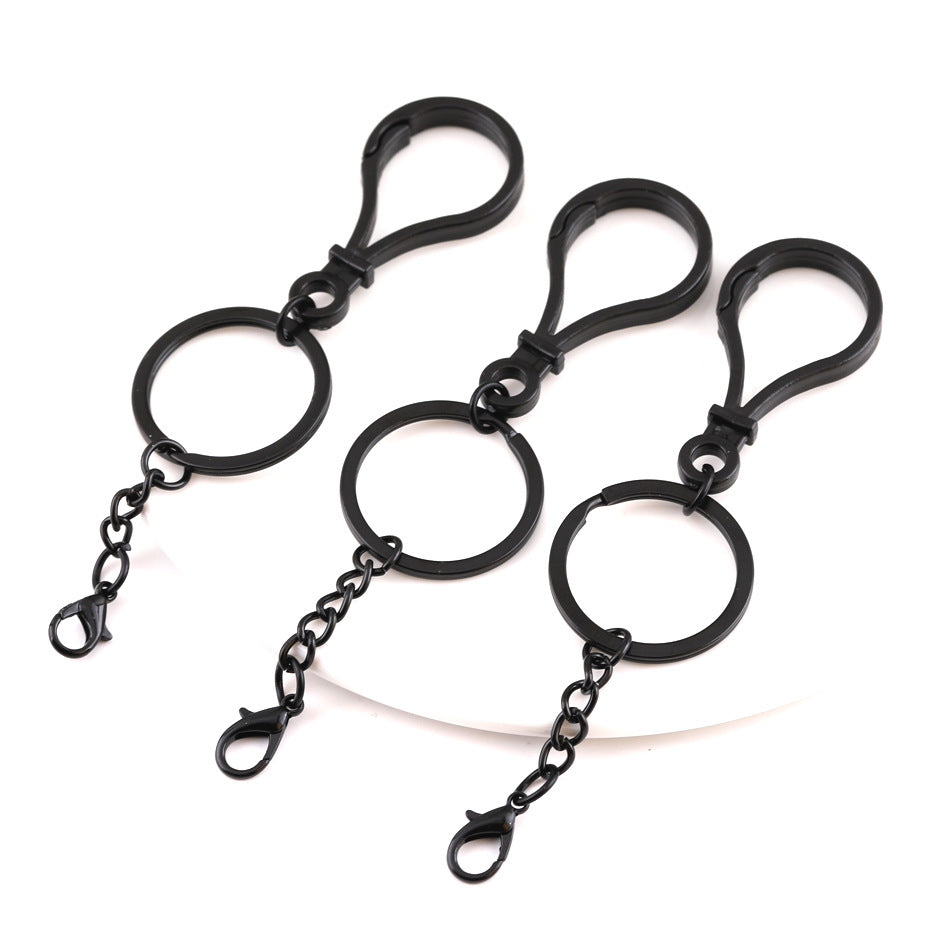 Metal Figure 8 Keychain with Split Ring Chain and Clasp - additional product photo 2