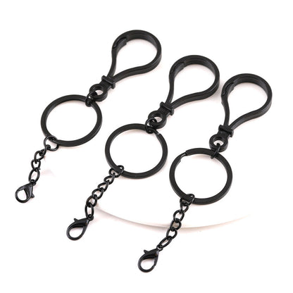 Metal Figure 8 Keychain with Split Ring Chain and Clasp - additional product photo 2