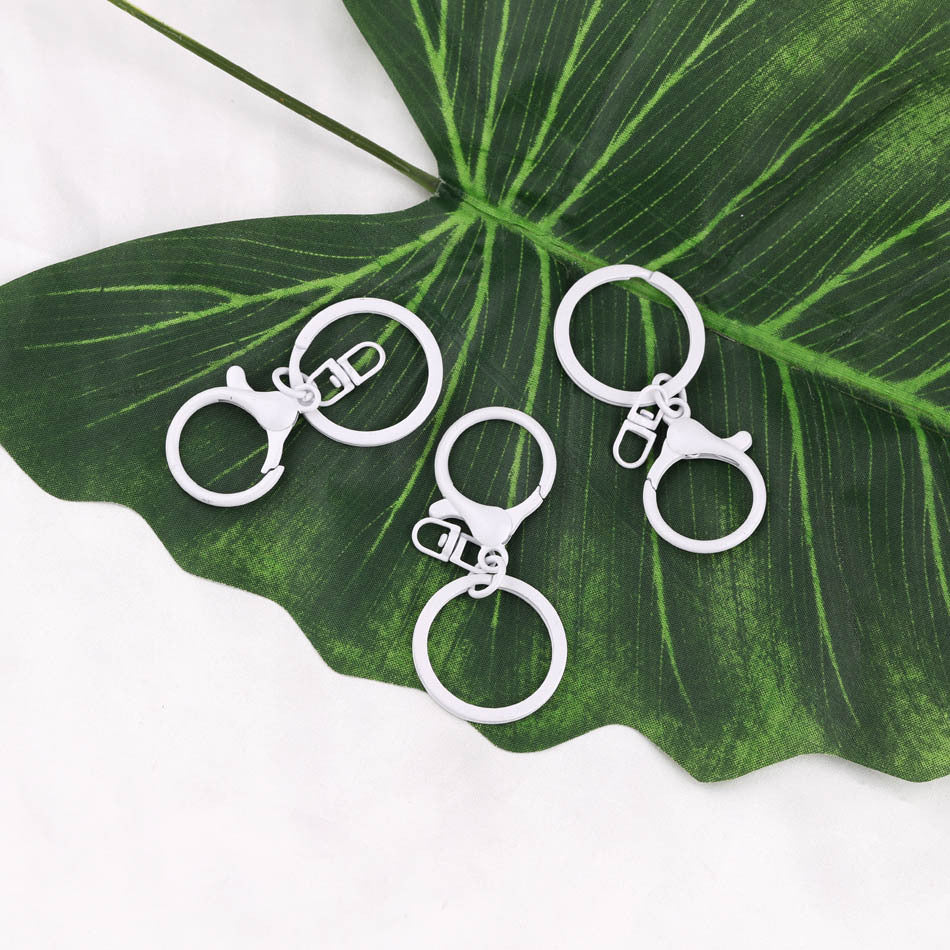 3pcs Colorful Metal Lobster Clasp Split Ring Keychain - additional product photo 1