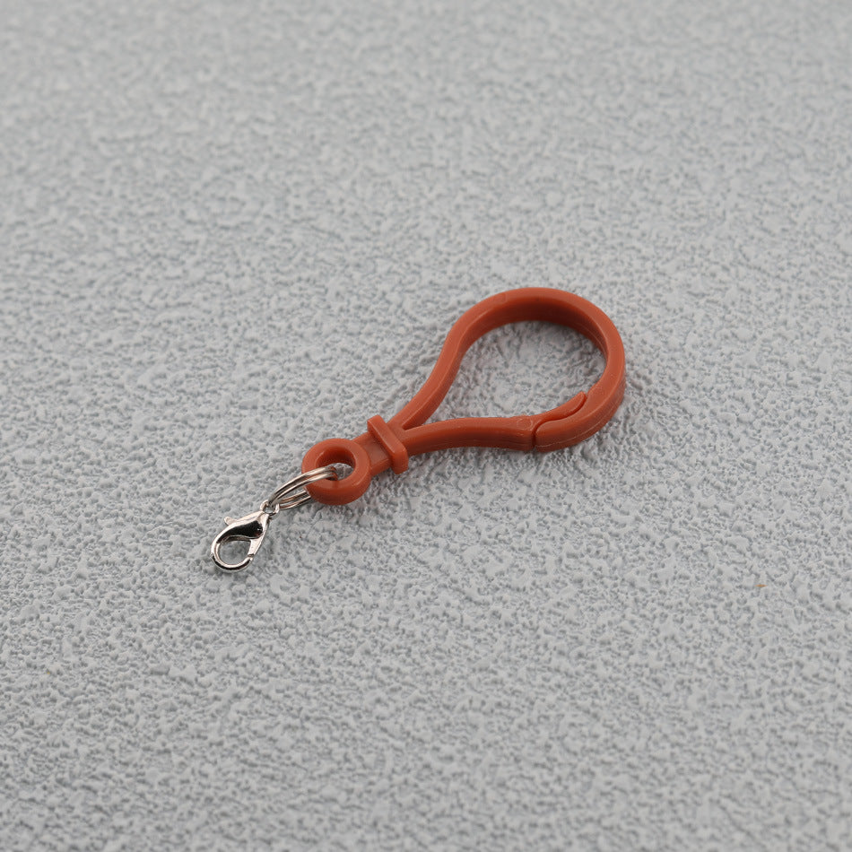 Colorful Plastic Loop Ring Keychain with Lobster Clasp - additional product photo 2