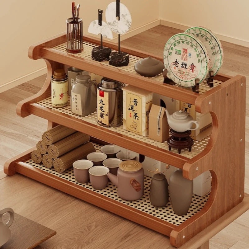 2 and 3 Layer Kitchen Utensil Classification Rack in Bamboo