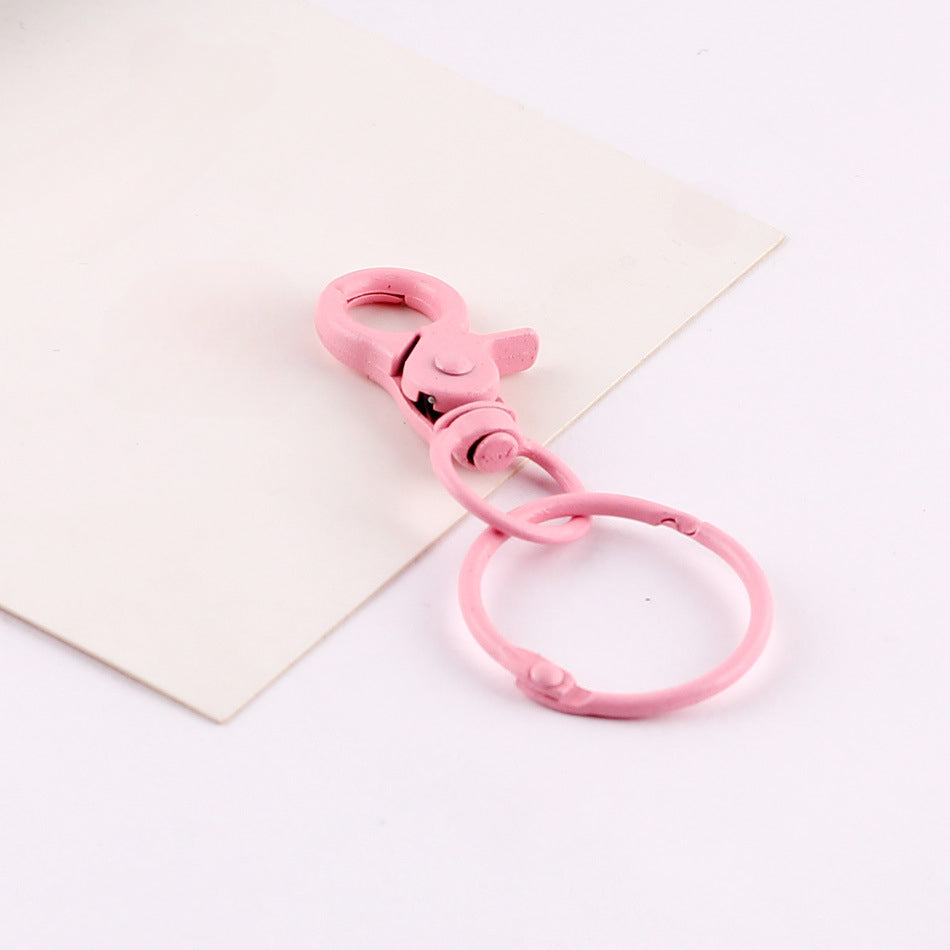 Colorful Metal Swivel Lobster Clasp with Split Ring - coffee
