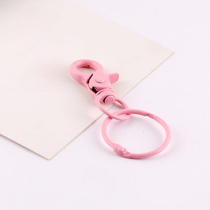 Colorful Metal Swivel Lobster Clasp with Split Ring - coffee