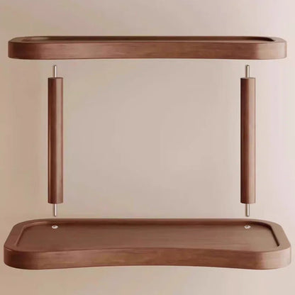 2 Tier Bamboo Makeup Organizer with Cup Holder for Vanity