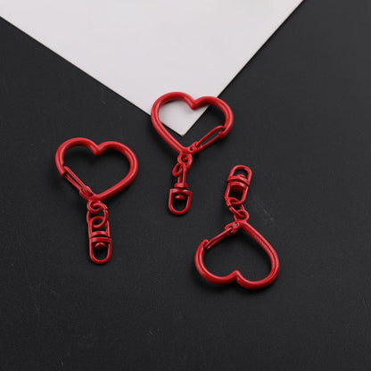 3pcs Colorful Heart Shape Keychain Hook DIY Finding - Purple