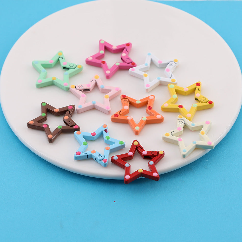 10pcs Colorful Star Shape Spring Snap Ring DIY Finding - additional product photo 1