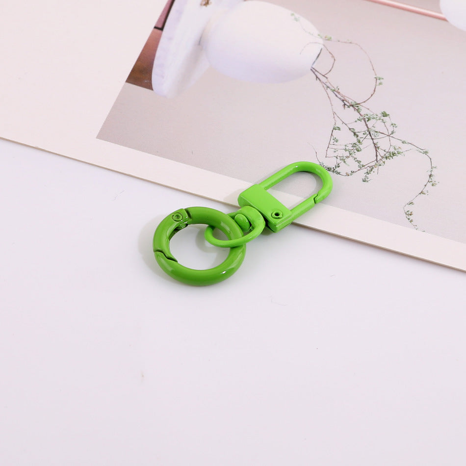 Colorful Metal Swivel Snap Hook Keychain DIY Finding - Gray