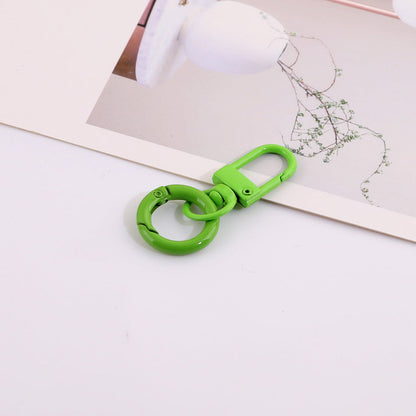 Colorful Metal Swivel Snap Hook Keychain DIY Finding - Gray