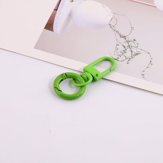 Colorful Metal Swivel Snap Hook Keychain DIY Finding - Gray
