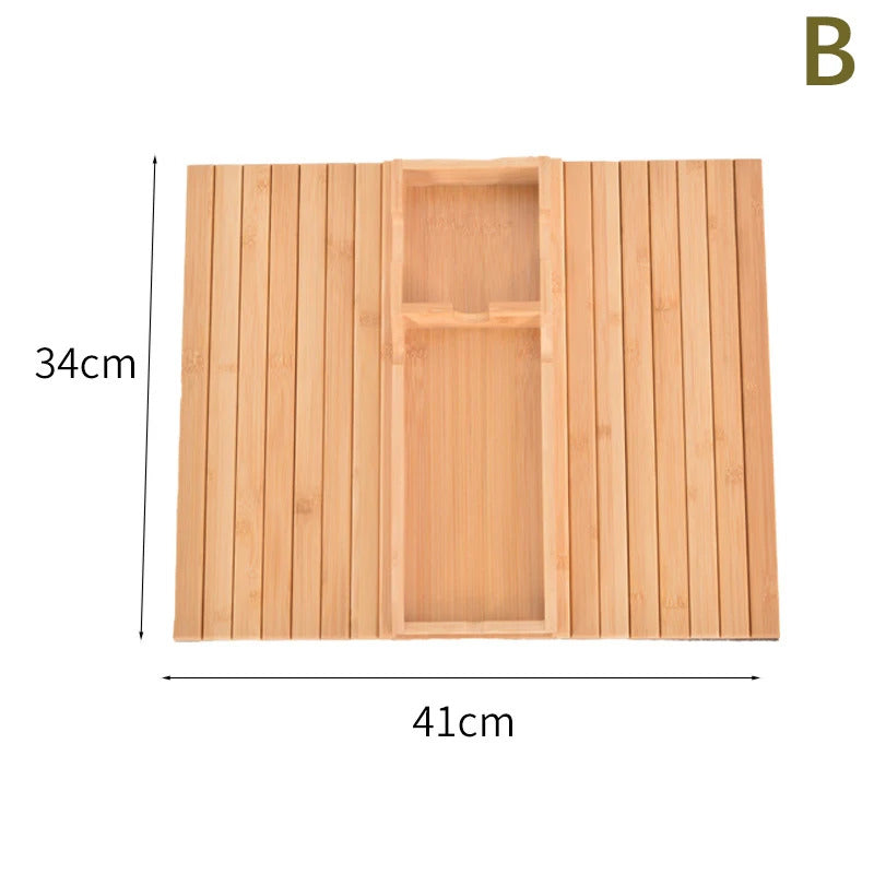 Removable Natural Bamboo Foldable Anti-Slip Sofa Armrest Cup Holder