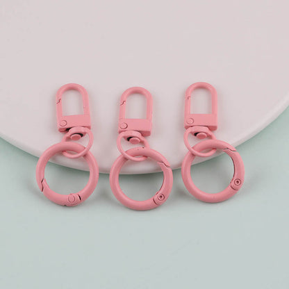 3pcs Colorful Metal Swivel Snap Hook Spring Ring Keychain - light purple
