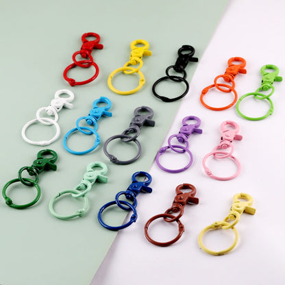 Colorful Metal Swivel Lobster Clasp with Split Ring - Purple