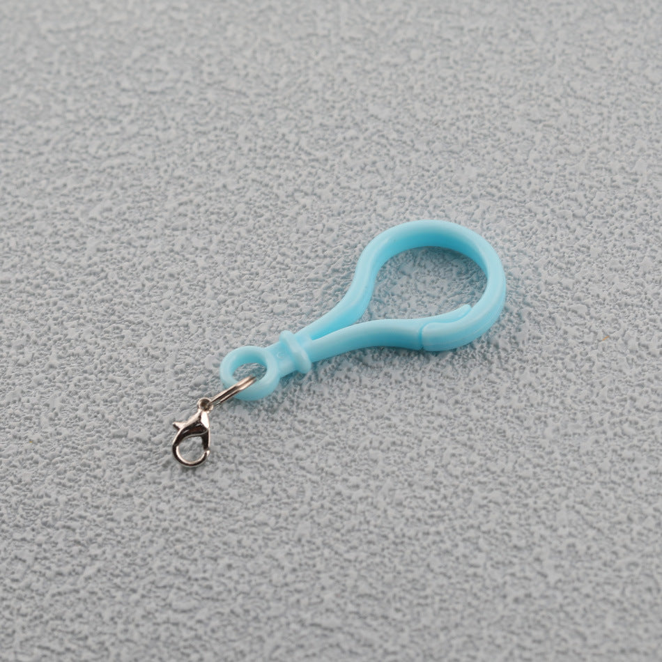 Colorful Plastic Loop Ring Keychain with Lobster Clasp - Yellow