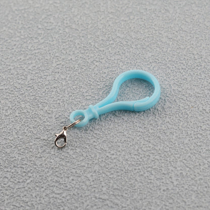 Colorful Plastic Loop Ring Keychain with Lobster Clasp - Yellow