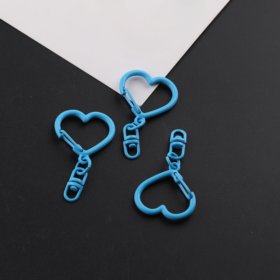 3pcs Colorful Heart Shape Keychain Hook DIY Finding - additional product photo 2