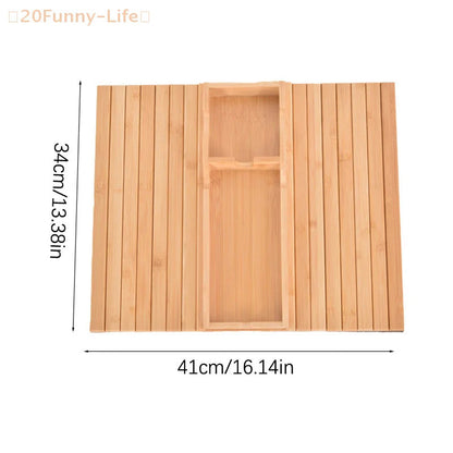 Removable Natural Bamboo Foldable Anti-Slip Sofa Armrest Cup Holder