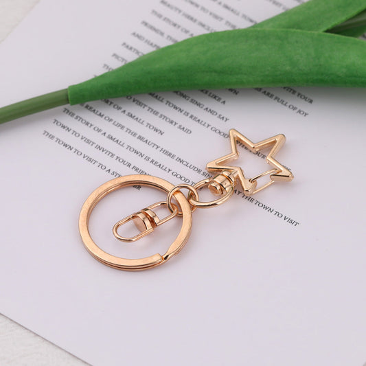 Metal Star Shape Swivel Hook Keychain Ring DIY Accessory - additional product photo 2