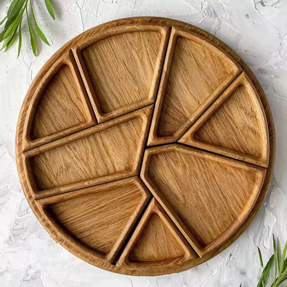 Divided Wood Serving Tray for Snacks and Desserts